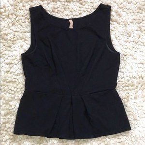 Anthropologie Black Peplum Top - Size Medium